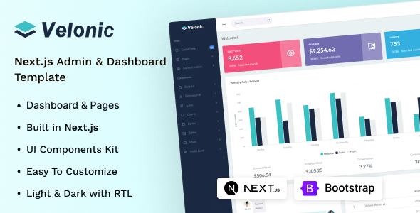 Velonic - Next.js Admin & Dashboard Template by Techzaa