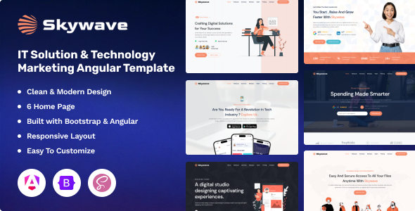 Skywave - IT Solution & Technology Marketing Angular Template by Markeythemes