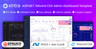 Xintra -  ASP.NET MVC5 & CORE8 Tailwind CSS Admin Dashboard Template by SPRUKO