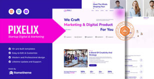 Pixelix - Digital Startup Agency HTML Template by Rometheme