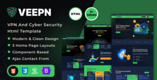 Veepn - VPN & Cloud Services HTML Template by vecuro_themes