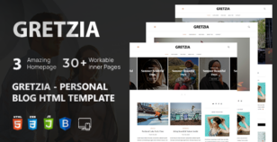 Gretzia - Personal Blog HTML Template by noor_tech