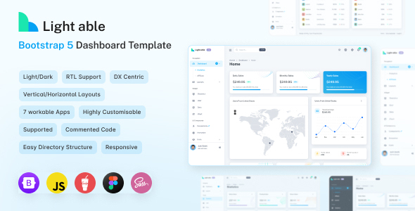 Light Able Bootstrap Admin Dashboard Template by phoenixcoded