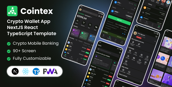 Cointex - Crypto Wallet Mobile TypeScript & NextJS PWA by themesflat