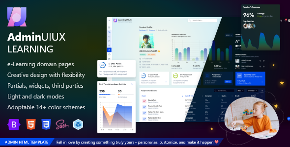 LearningUIUX Online Courses and e-Learning Bootstrap 5 Admin Dashboard HTML Template by AdminUIUX-Templates