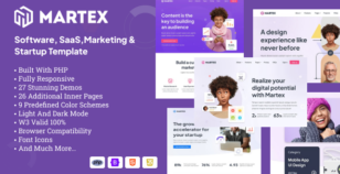 Martex - Software, SaaS & Startup PHP Template by parvinfotech