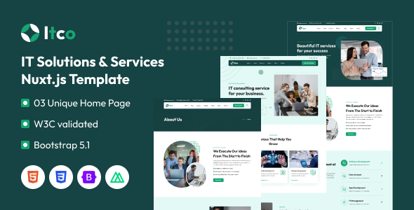 Itco – IT Solutions & Services Nuxtjs Template by slushtheme