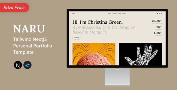 Naru - Tailwind NextJS Personal Portfolio Template by FlaTheme