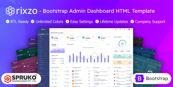 Rixzo - Bootstrap Admin Dashboard HTML Template by SPRUKO