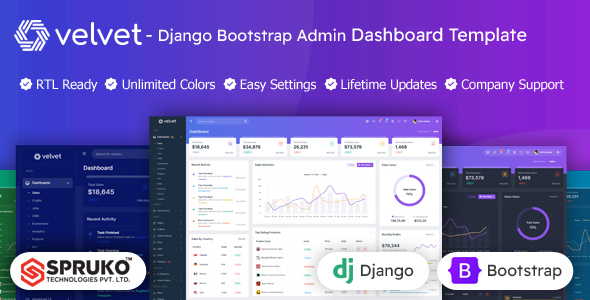 Velvet - Django Bootstrap Admin Dashboard Template by SPRUKO