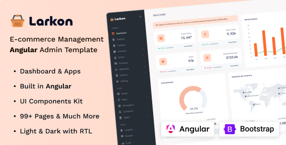 Larkon - Angular Ecommerce Management Admin & Dashboard Template by Techzaa