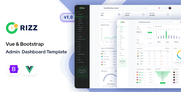 Rizz - Vue 3 Admin & Dashboard Template by Mannat-Themes