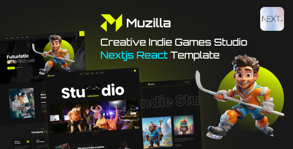 Muzilla - Creative Indie Game Studios NextJS Template by alithemes