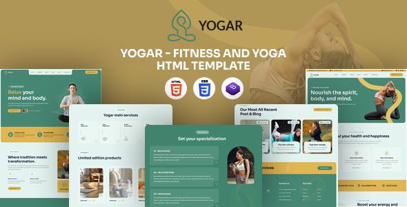 Yogar - Fitness and Yoga Studio HTML Template by aonetheme