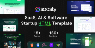 Saasty - Sass, AI & Software Startup Business Template by ordainIT