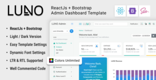 LUNO | ReactJs + Bootstrap Admin Dashboard Template by wrraptheme