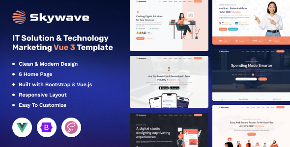 Skywave - Vue 3 IT Solution & Technology Marketing Template by Markeythemes