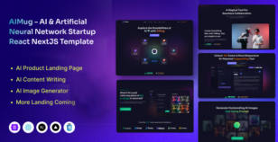 AIMug - AI & Artificial Neural Network Startup NextJS Template by CodeeFly
