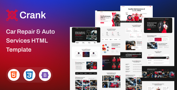 Crank - Car Repair & Auto Services HTML5 Template by themehealer