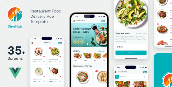 DineHub - Restaurant Food Delivery Vue Mobile App | PWA by George_Fx