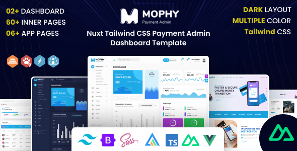 Mophy - Nuxt Tailwind CSS Payment Admin Dashboard Template by DexignZone