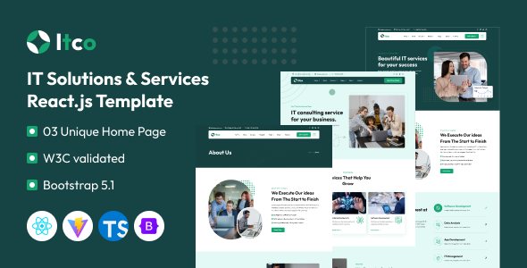 Itco – IT Solutions & Services React JS Template by HurrayTheme
