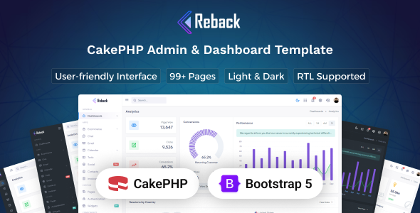 Reback - CakePHP Admin & Dashboard Template by Techzaa