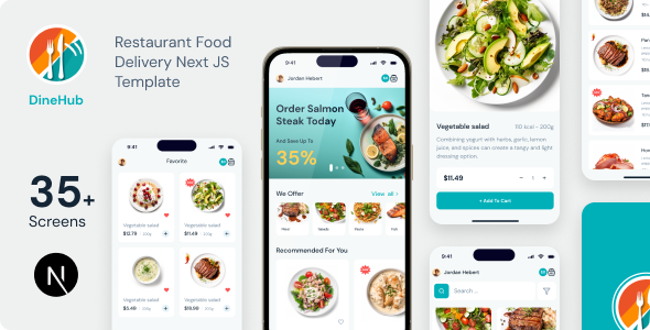 DineHub - Restaurant Food Delivery Next JS Mobile App | PWA with Laravel Backend by George_Fx