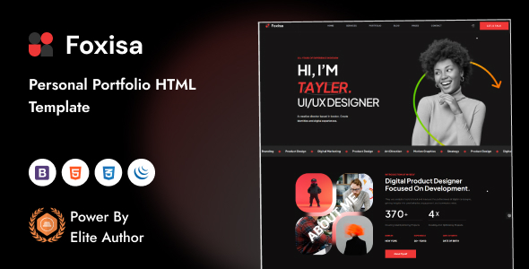 Foxisa – Personal Portfolio HTML5 Template by wpoceans