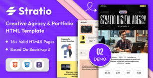 Stratio – Creative Agency & Portfolio HTML Template by iqbalbary