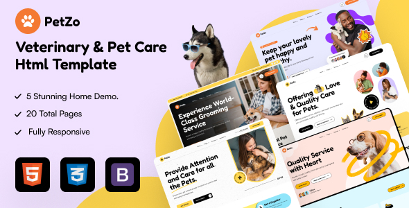 PetZo - Veterinary & Pet Care HTML Template by CreativeGigs
