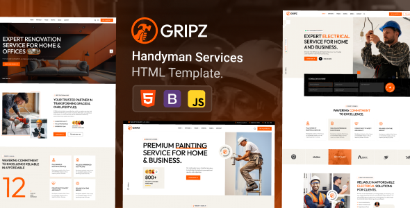 Gripz - Handyman Services HTML5 Template by Theme-Junction