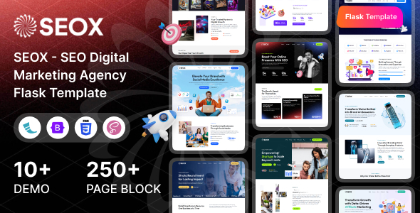 SEOX - SEO & Digital Marketing Agency Flask Template by Unifato