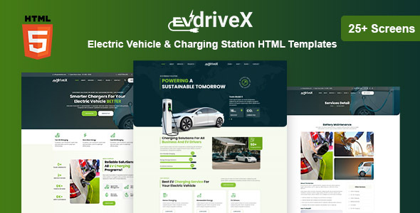 EVdriveX - Electric Vehicle & Charging Station HTML Templates by HtmlDesignTemplates