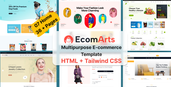 EcomArts - Multipurpose eCommerce Tailwind CSS Template by Namespace-IT
