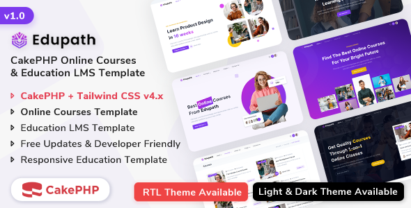 Edupath - CakePHP Online Courses & Education LMS Template by ShreeThemes