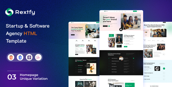 Rextfy - Startup & Software Agency HTML Template by qzency