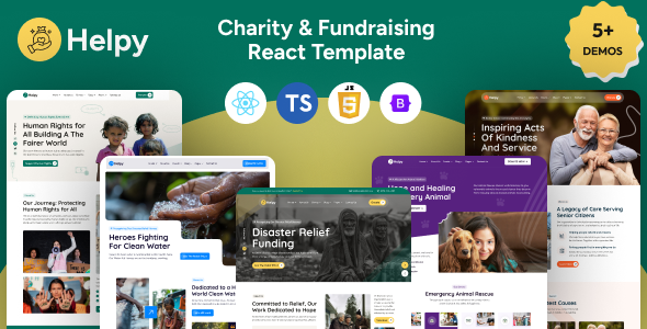 Helpy- Charity And Fundraising  React Template by Zoo-Themes