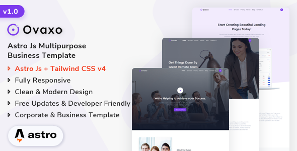 Ovaxo - Astro Js Multipurpose Landing Template by ShreeThemes
