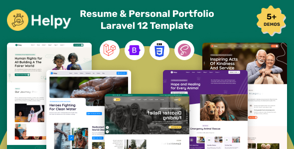 Helpy - Laravel 12 Charity And Fundraising Template by Unifato