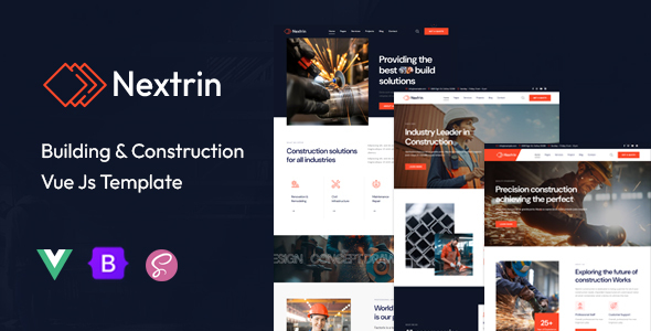 Nextrin | Construction & Industrial Vue Js Template by capricorn-studio