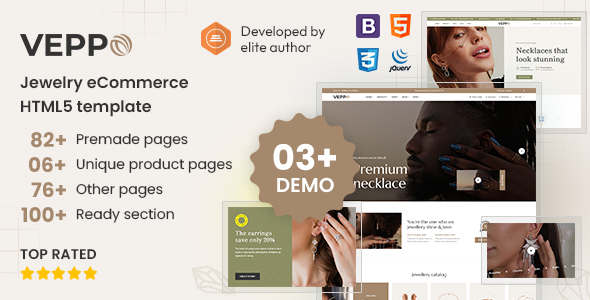 Veppo - Modern Jewelry Bootstrap eCommerce HTML5 Template by spacingtech_webify