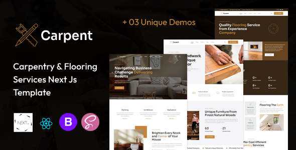 Carpent | Carpentry, Woodworking & Flooring Service React Next Js Template by devstarit