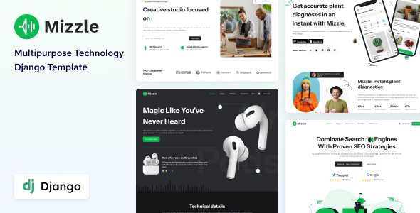 Mizzle - Django 5 Technology & Corporate Template by Stackbros