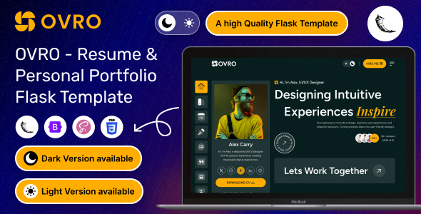 Ovro – Resume & Personal Portfolio Flask Template by Markeythemes