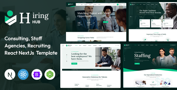 Hiring Hub - Staffing Agencies React Next Js Template by ThemeKalia