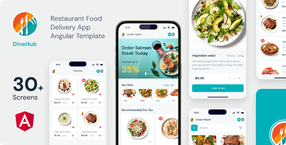 DineHub - Restaurant Food Delivery Angular Mobile App | PWA by George_Fx