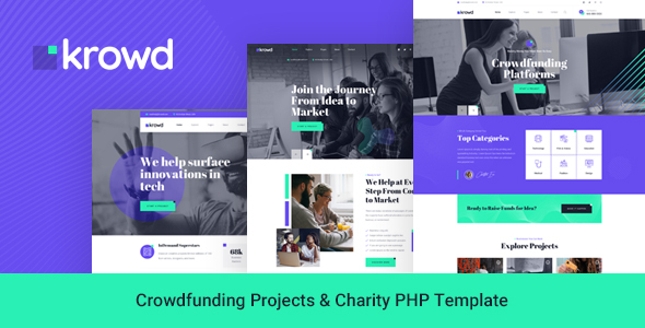 Krowd - Crowdfunding Projects & Charity PHP Template by Pixydrops