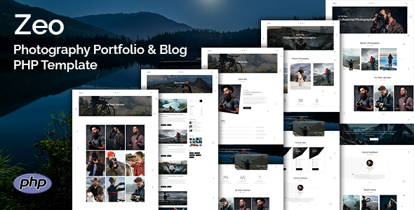 Zeo - Photography Portfolio & Blog PHP Template by WebHeady