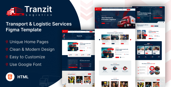 Tranzit - Transport & Logistic Services HTML Template by ElegantPixels